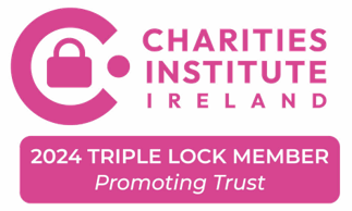 The Charities Institute Ireland logo in pink and white writing