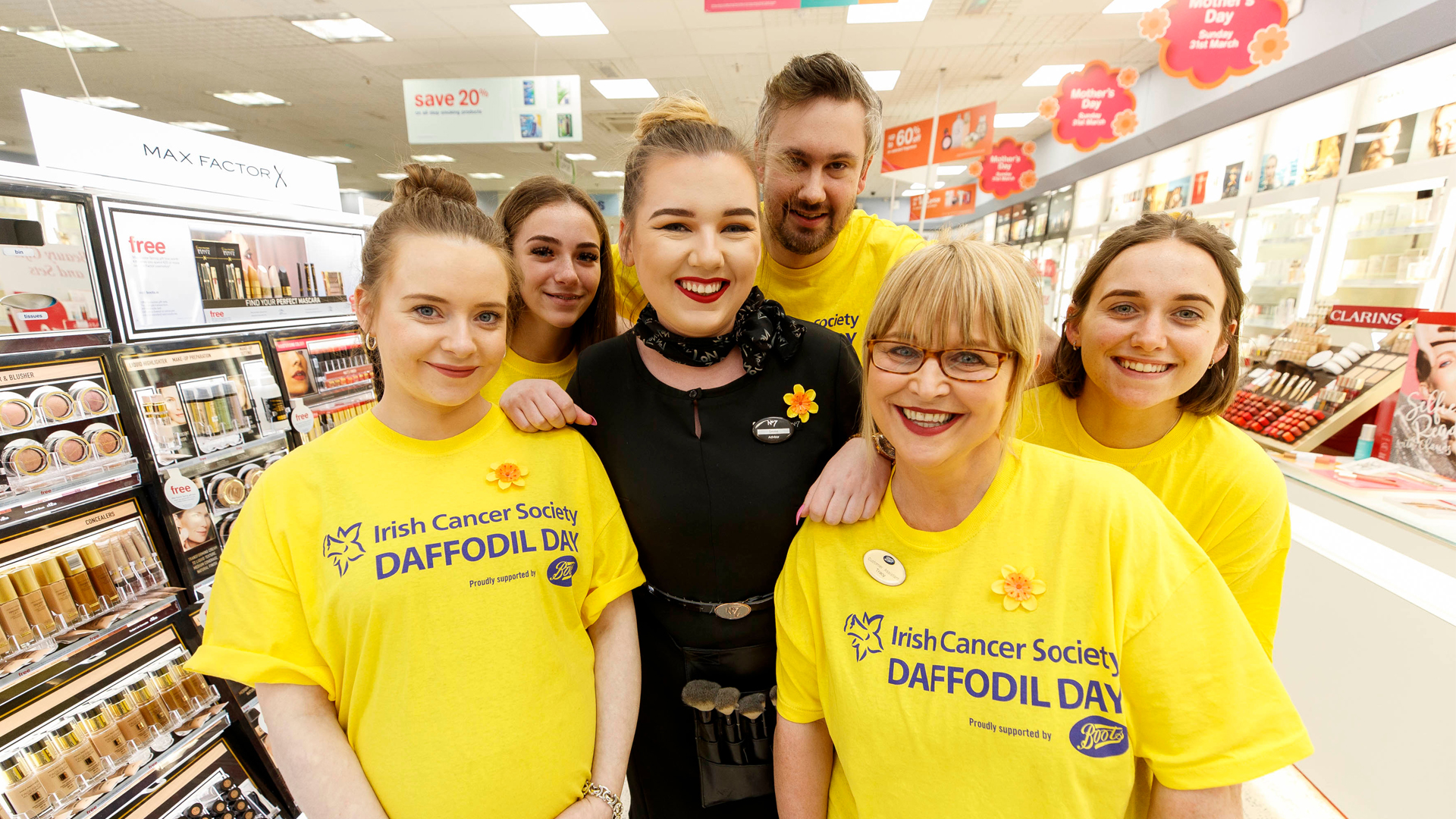 Boots employees on Daffodil Day