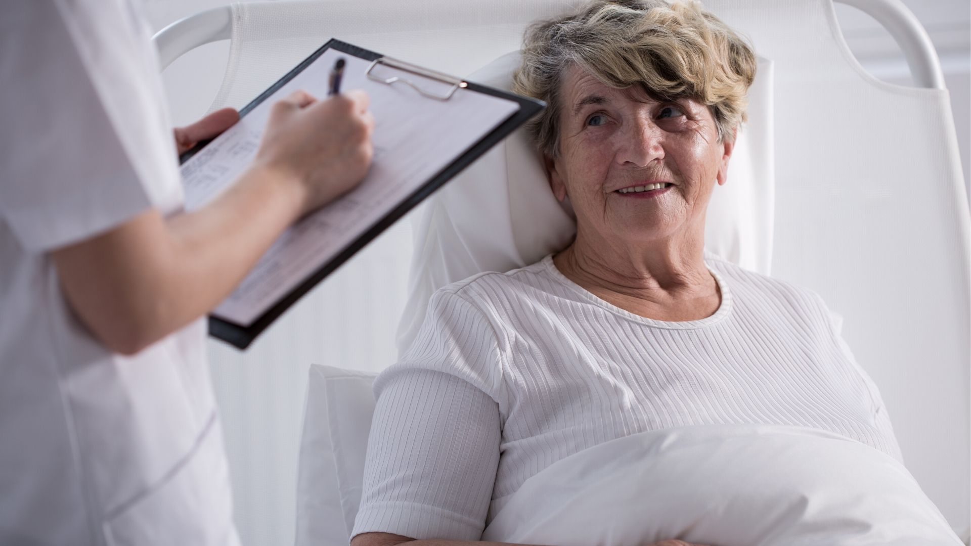 Woman in hospital