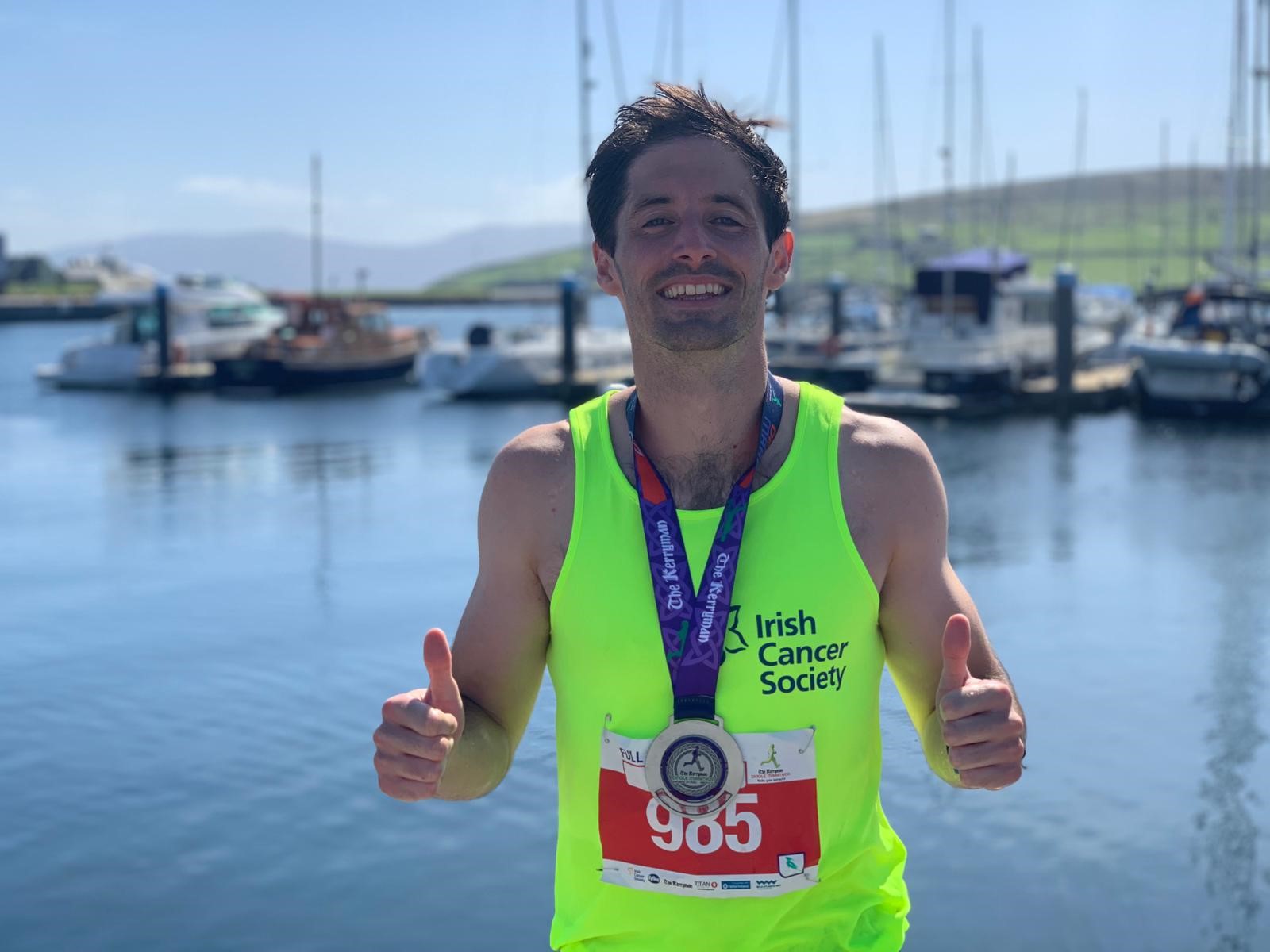 Fundraiser Chris taking part in the Dingle marathon for Irish Cancer Society