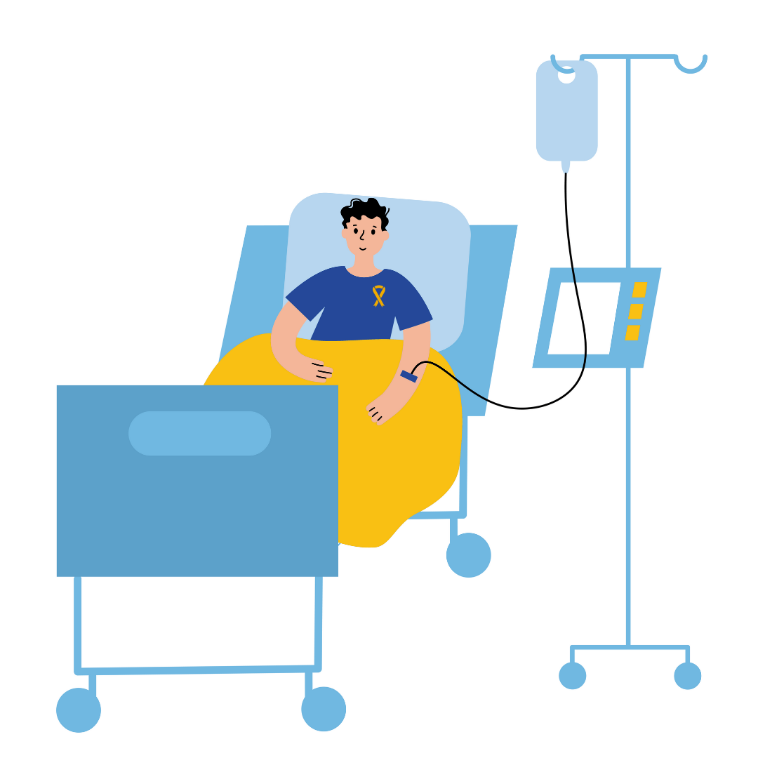 Child in hospital illustration