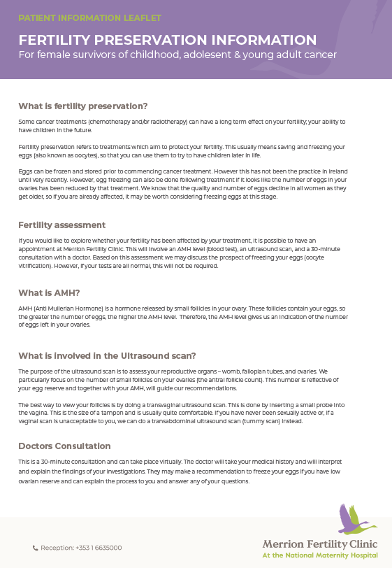 Fertility preservation leaflet
