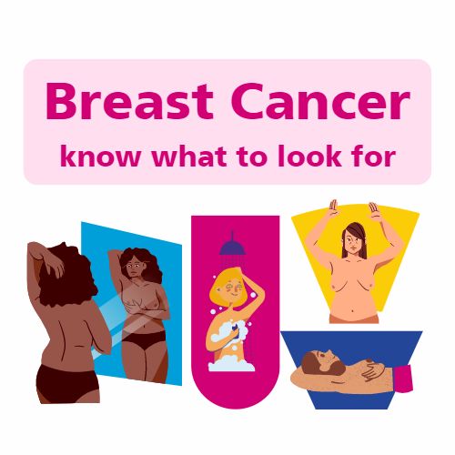 breast self exam illustrations