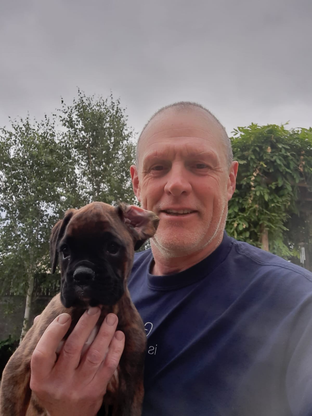 Kevin Roden and dog, Tilly