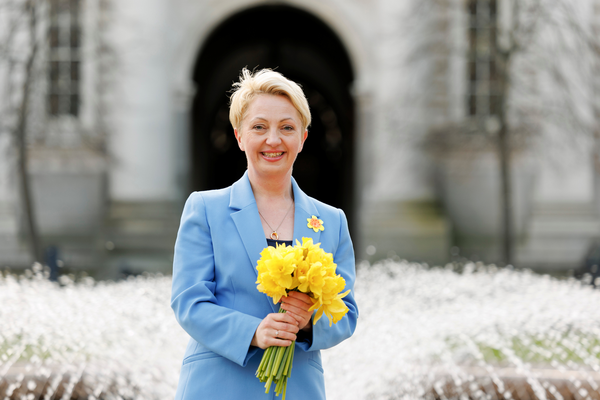 Nikki Gallagher Holding Flowers