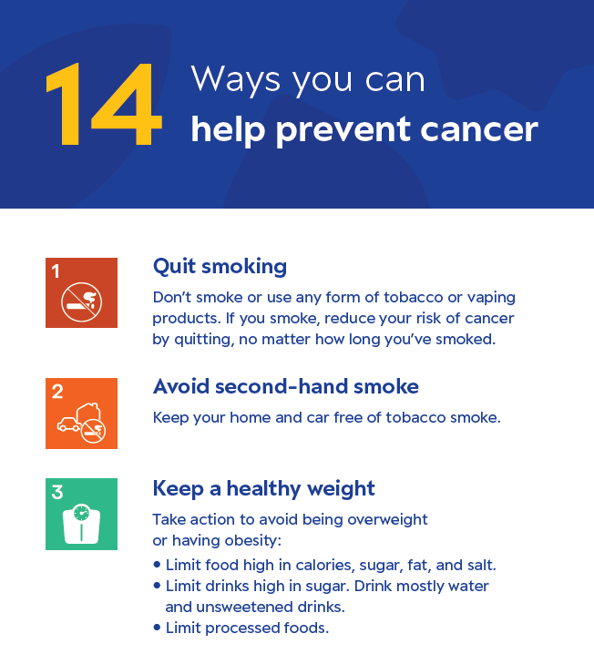 14 ways you can help to prevent cancer