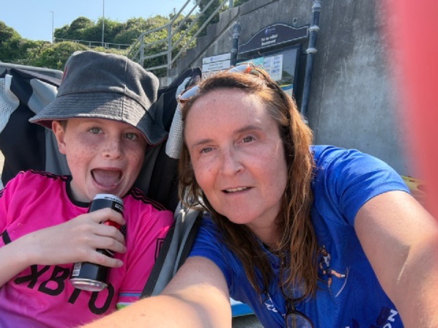 Andrea with her son