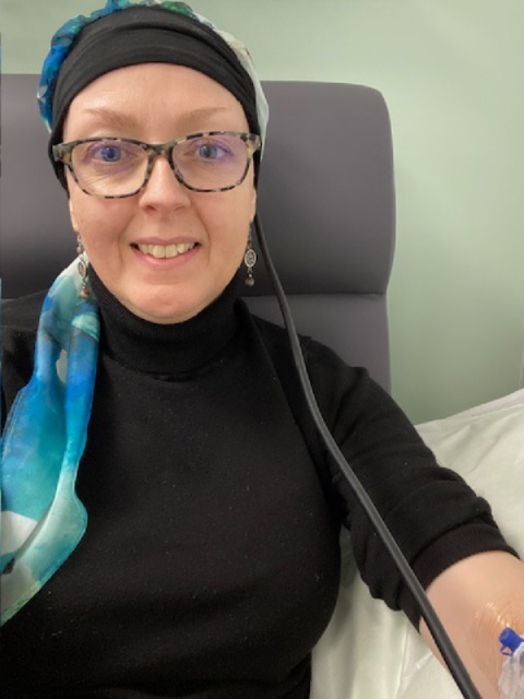 Hazel receiving chemotherapy