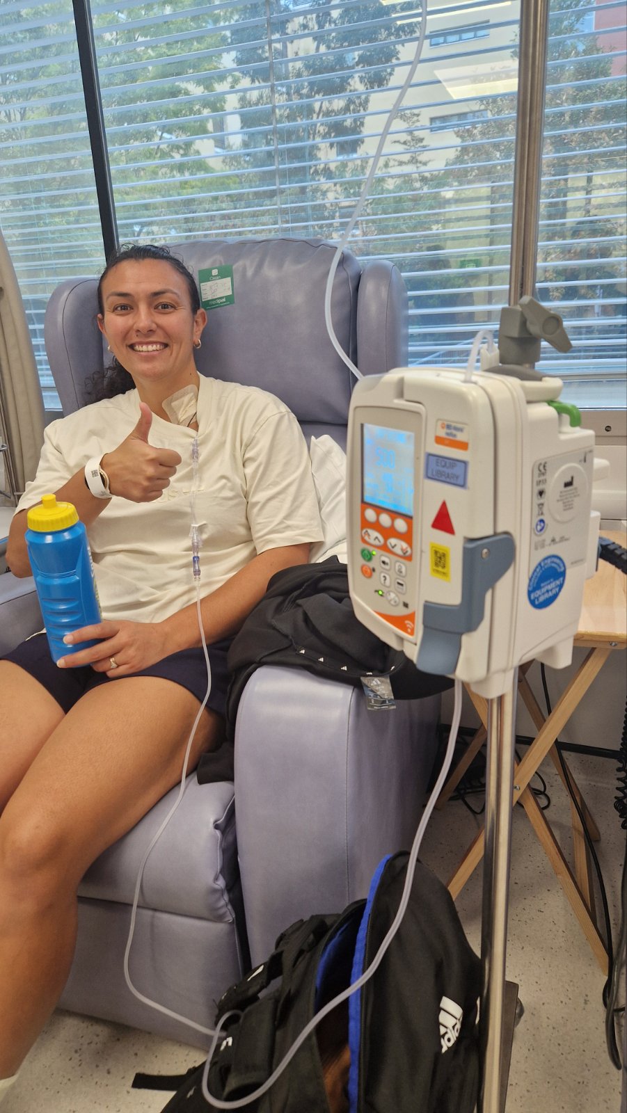 Shannon receiving chemotherapy