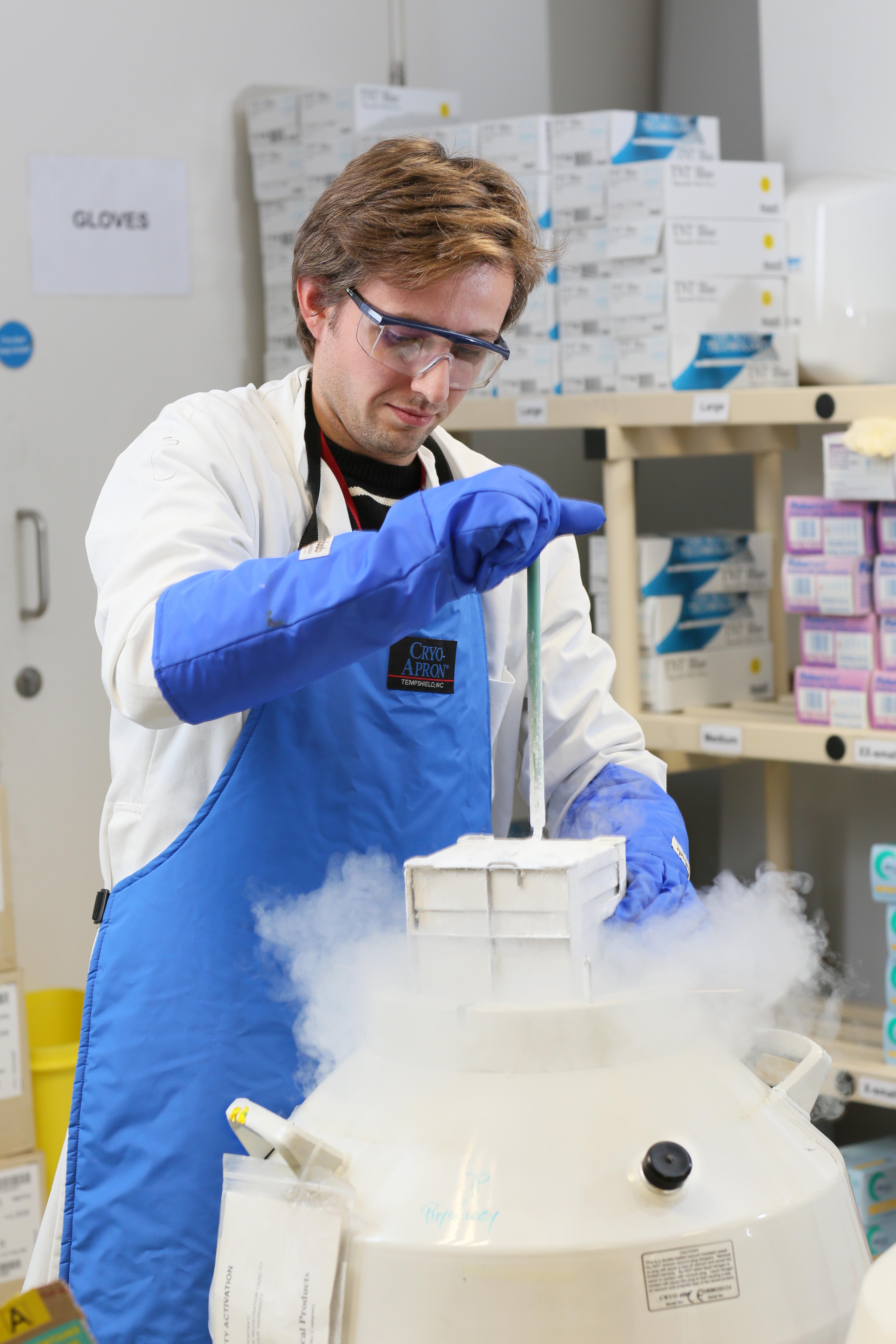 Irish Cancer Society funded researcher Federico Lucantoni in his lab
