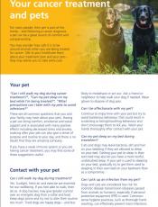 Your cancer treatment and pets