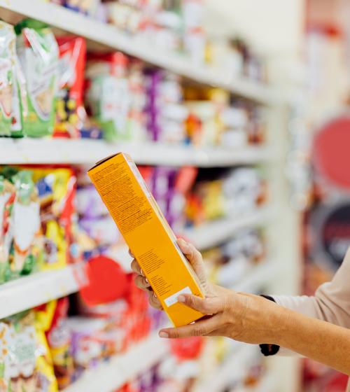 Woman supermarket food