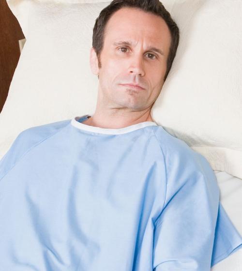 Man in hospital