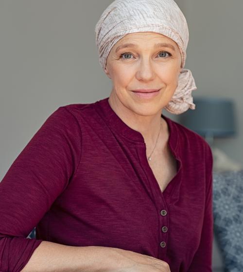 Woman wearing a head scarf