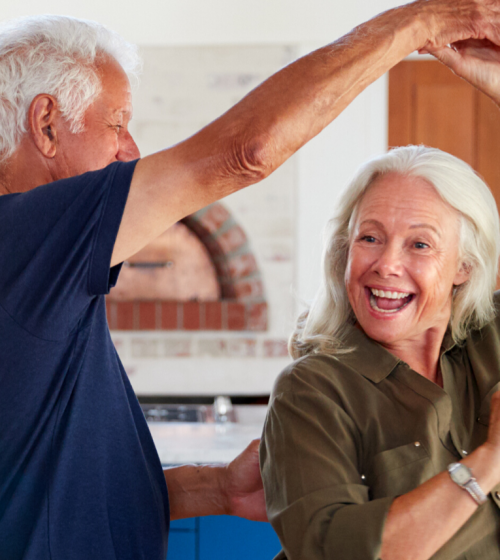 Couple dancing in the kitchen