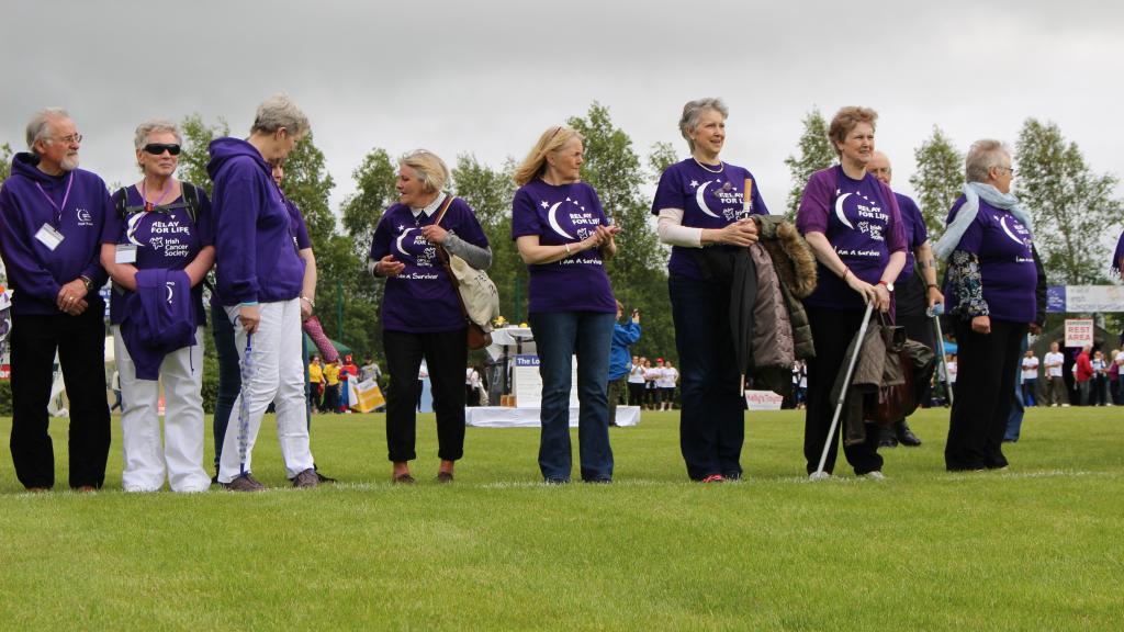 Cancer survivors at Relay For Life Donegal