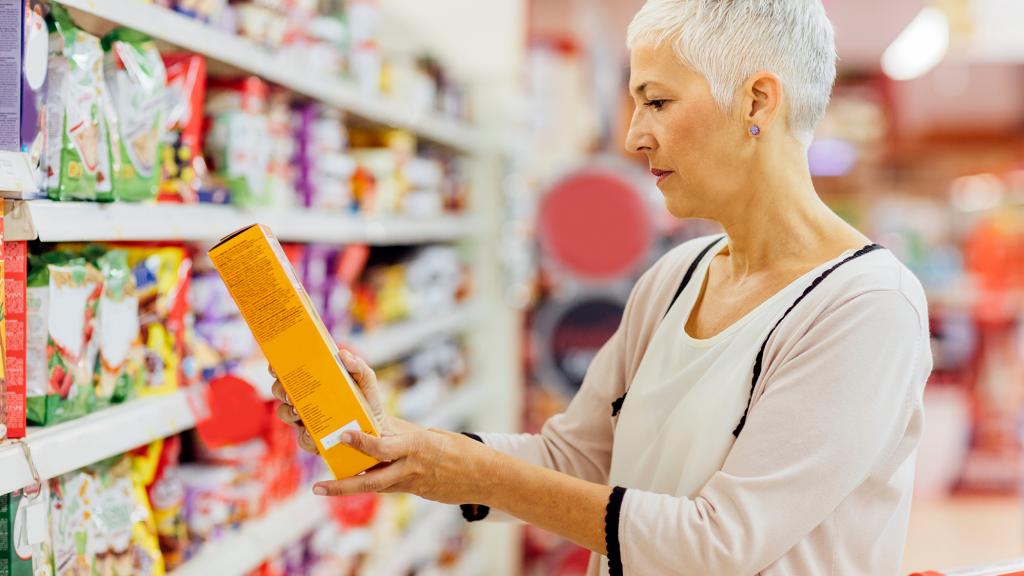 Woman supermarket food