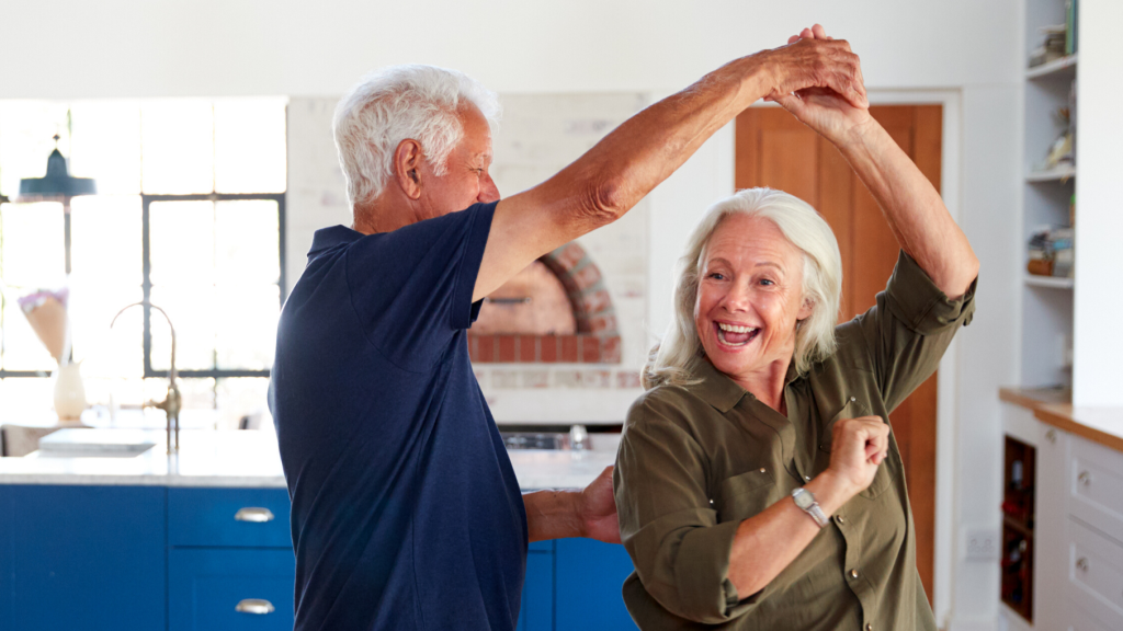 Couple dancing in the kitchen