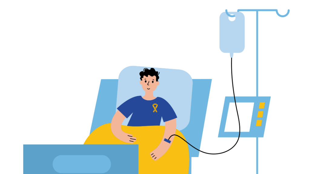 Child in hospital illustration