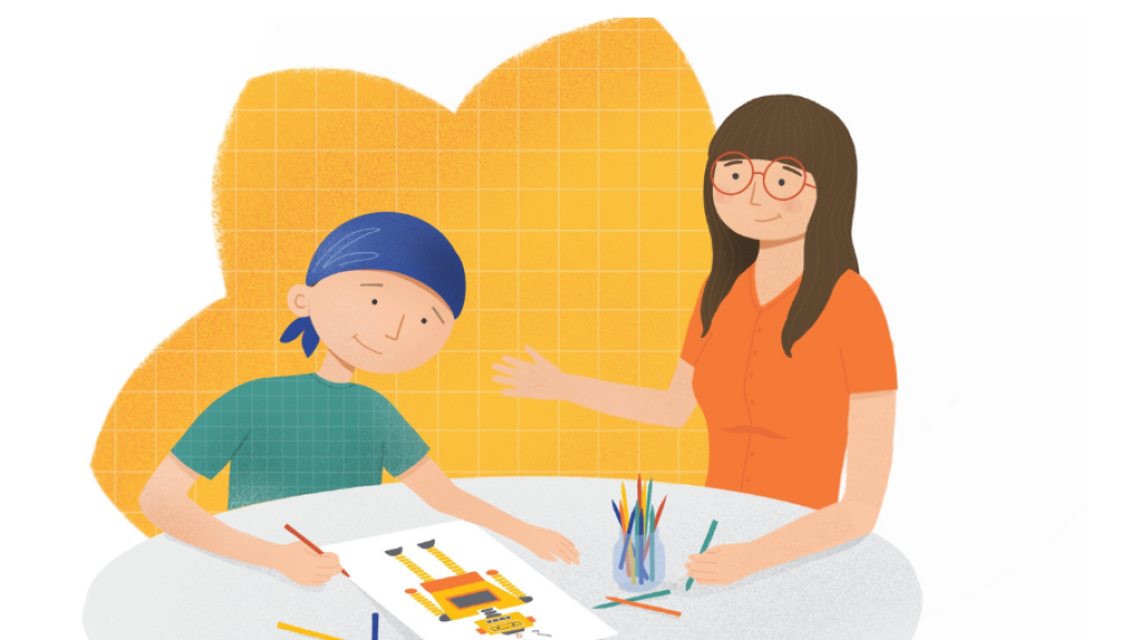 CHild having art therapy