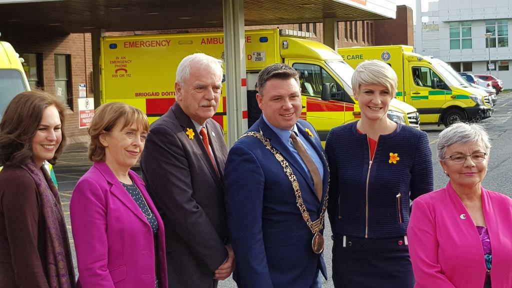 Staff and volunteers attending the launch at Beaumont Hospital