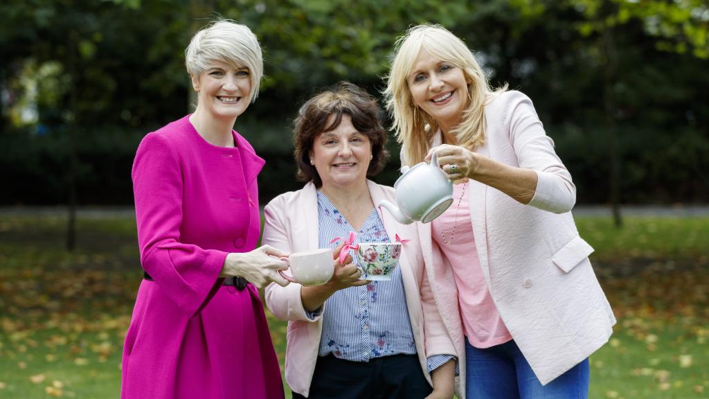Irish Cancer Society CEO Averil Power, breast cancer researcher Kathleen Bennett, and Miriam O'Callaghan