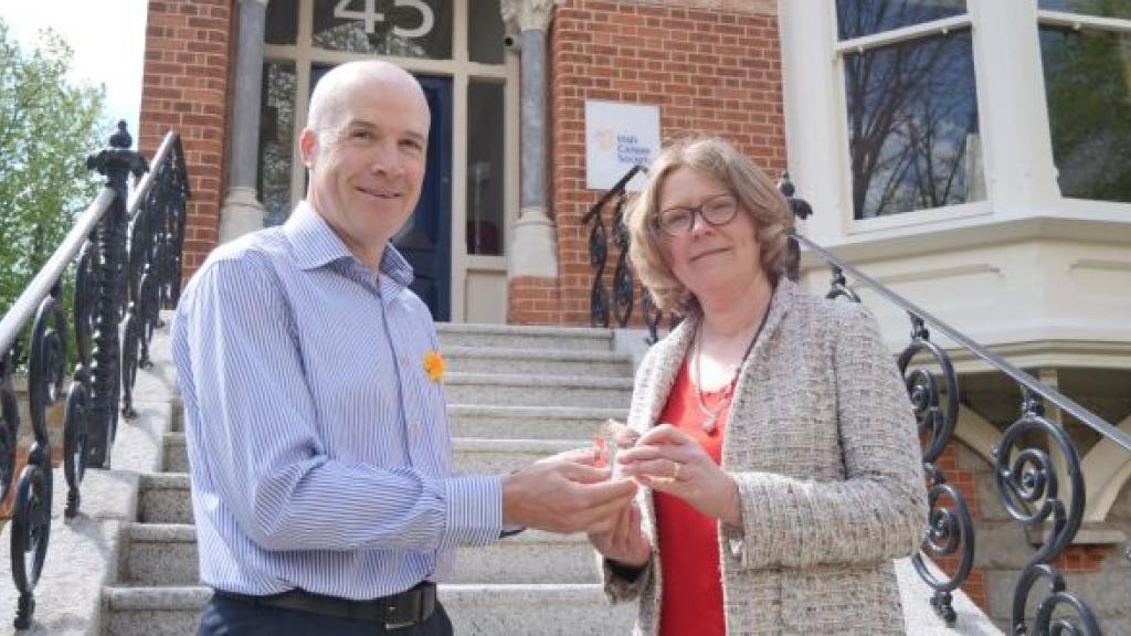 Sylvia Thompson being presented with the Global Lung Cancer Coalition (GLCC) award, for coverage of lung cancer, by Kevin O’Hagan, Cancer Prevention Manager with the Irish Cancer Society. Sylvia Thompson being presented with the Global Lung Cancer Coalition (GLCC) award, for coverage of lung cancer, by Kevin O’Hagan, Cancer Prevention Manager with the Irish Cancer Society.