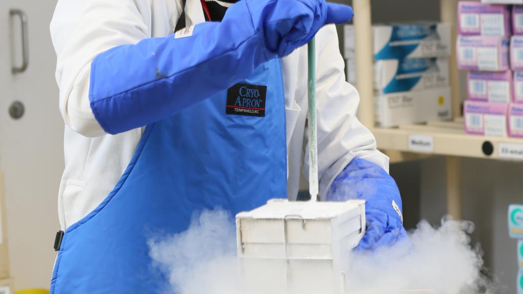 Irish Cancer Society funded researcher Federico Lucantoni in his lab