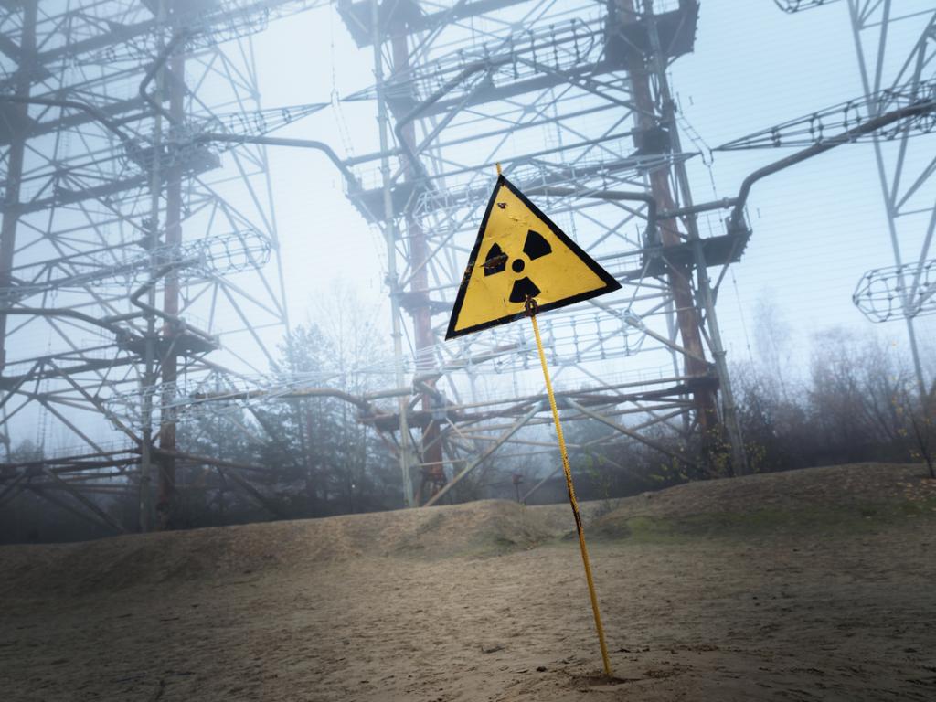 Radiation warning sign