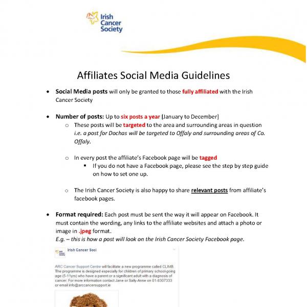 Affiliates Social Media Guidelines
