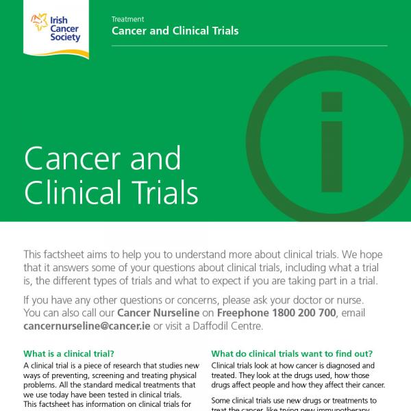 Cancer and Clinical Trials factsheet