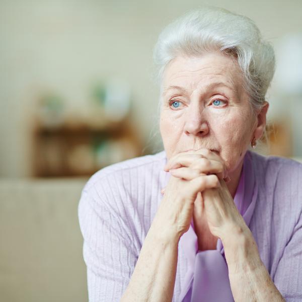 Older woman looking concerned