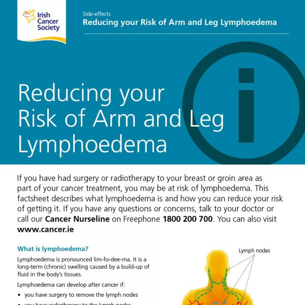 Reducing your risk of arm and leg lymphoedema factsheet