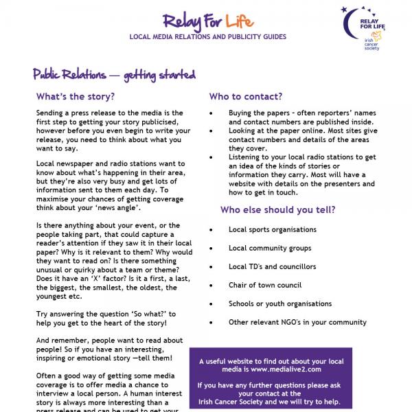 Relay For Life PR guide
