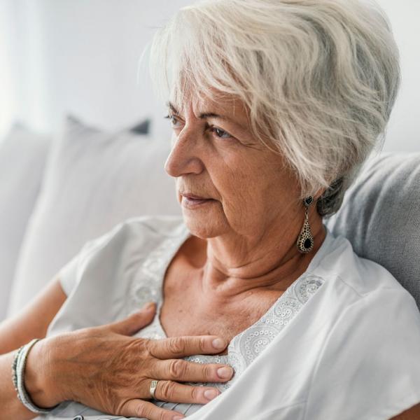 Woman with heartburn