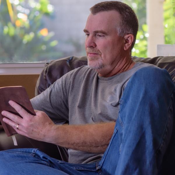 man on couch