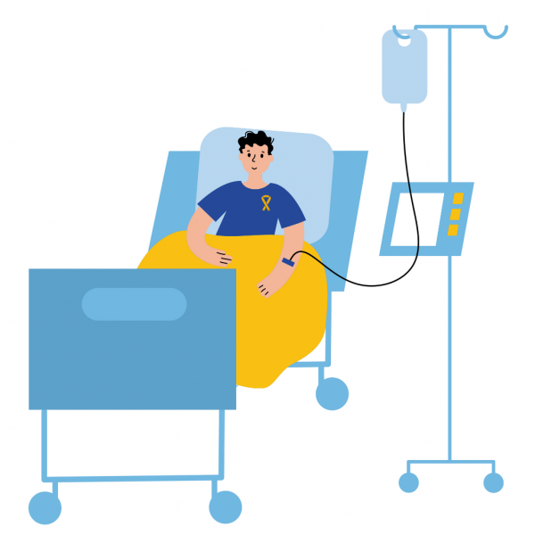 Child in hospital illustration