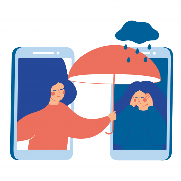 Peer to peer support illustration