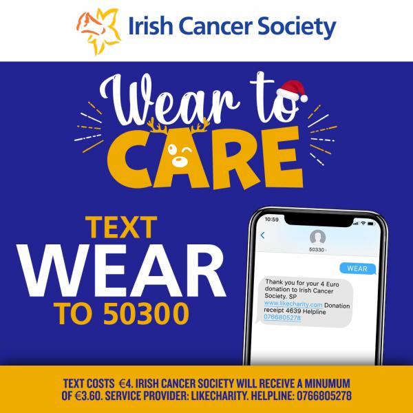 Wear to care text to donate