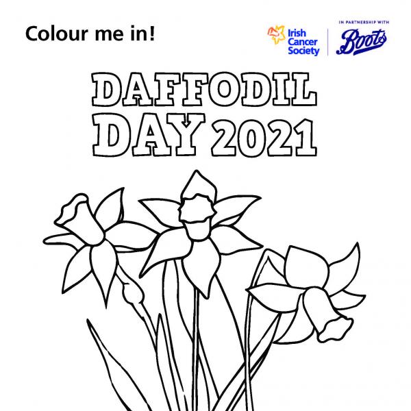 Daffodil Day Colouring Page