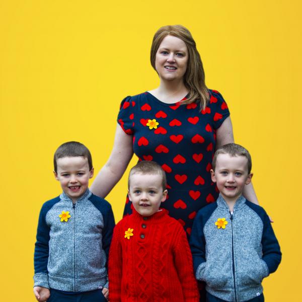 Daffodil Day 2021 Louise and kids blank