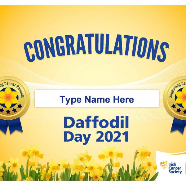 Daffodil Day Digital Certificate