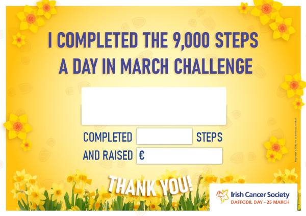 Daff Day steps challenge certificate