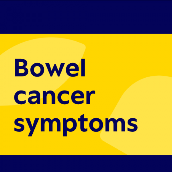 Bowel cancer symptoms logo
