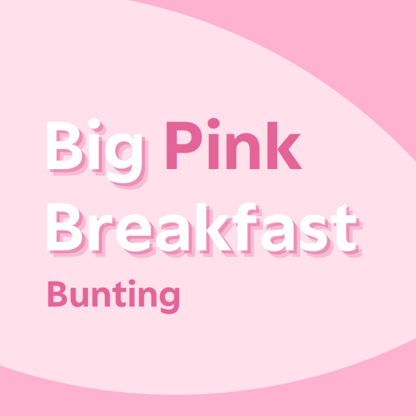 Big pink breakfast bunting