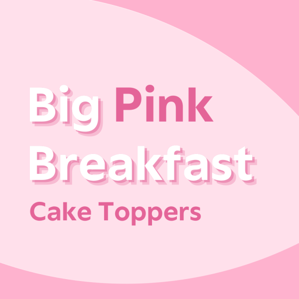 Big Pink Breakfast cupcake toppers