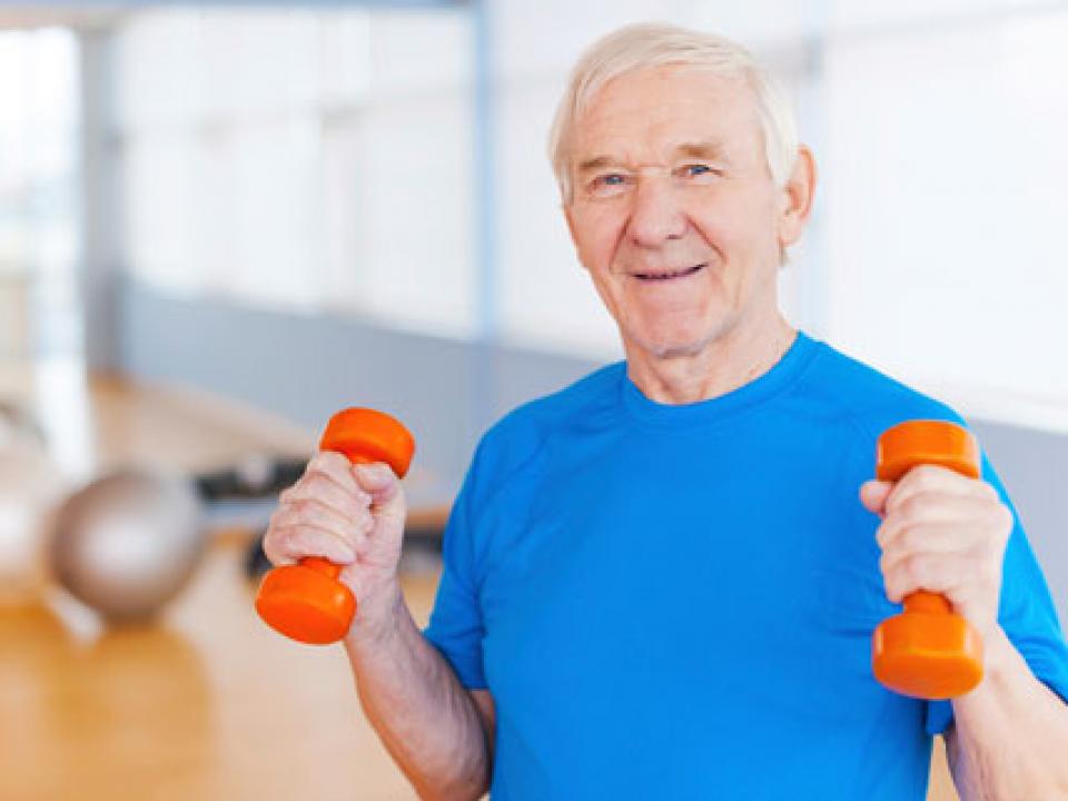 Older man exercising
