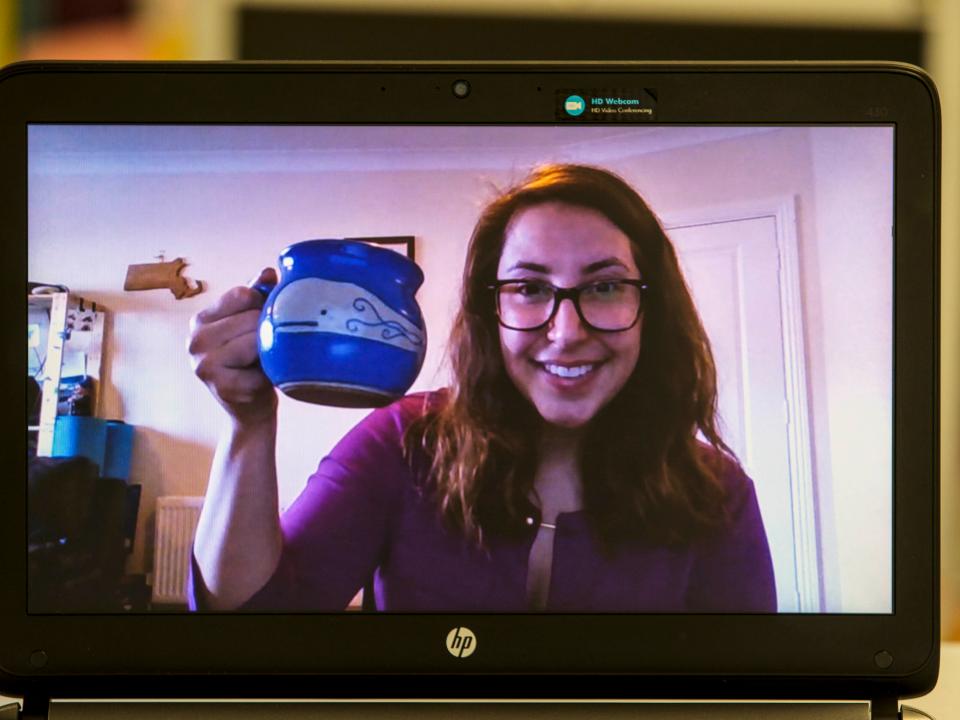 Lara with mug