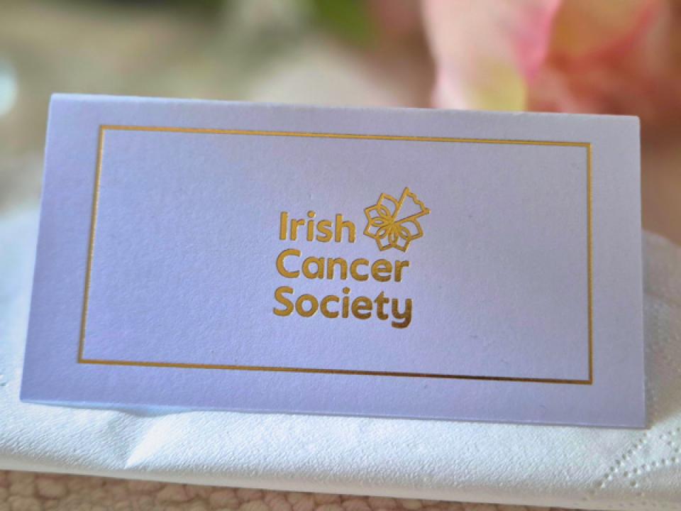 Irish Cancer Society Wedding Favour card.