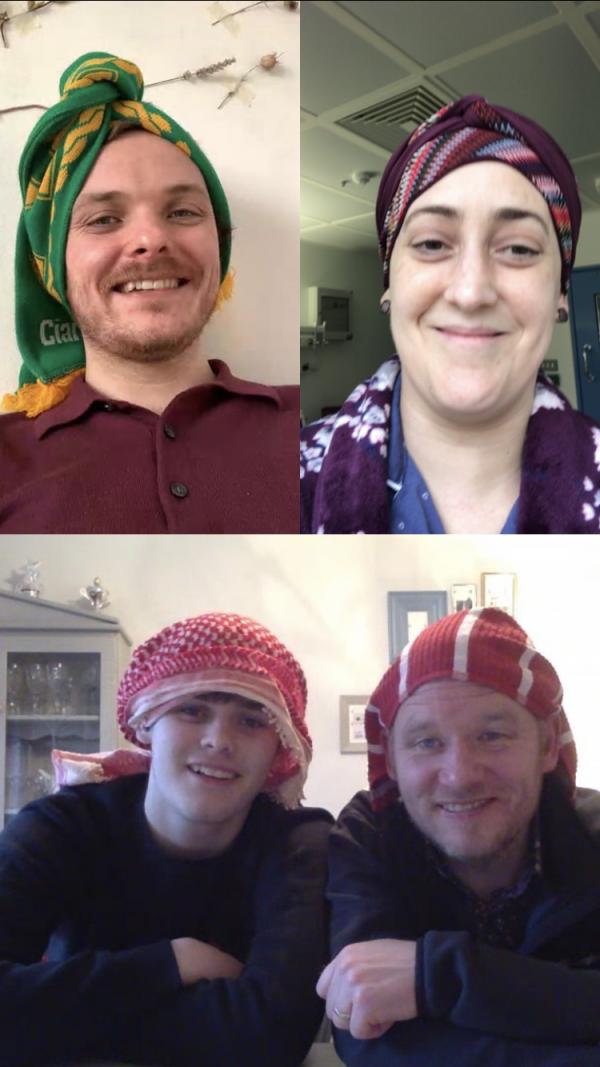 Elaine Scully video call with family